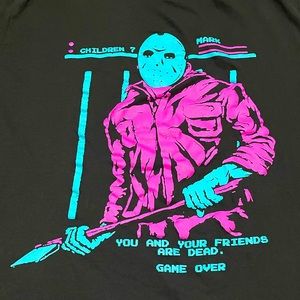 FRIDAY THE 13TH 1986 NES GAME OVER SCREEN T-SHIRT SIZE LARGE AWESOME & MINT GUC!